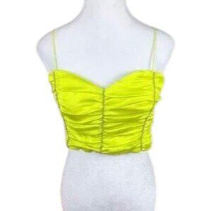For Love & Lemons Top Cropped Beaded Yellow (M)